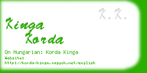 kinga korda business card